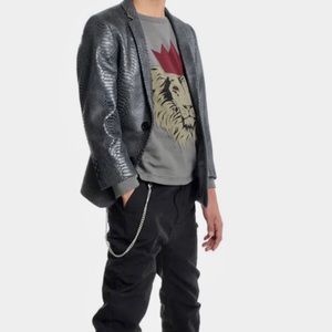 APPAMAN BOY’s LEATHER BLAZER SZ 10